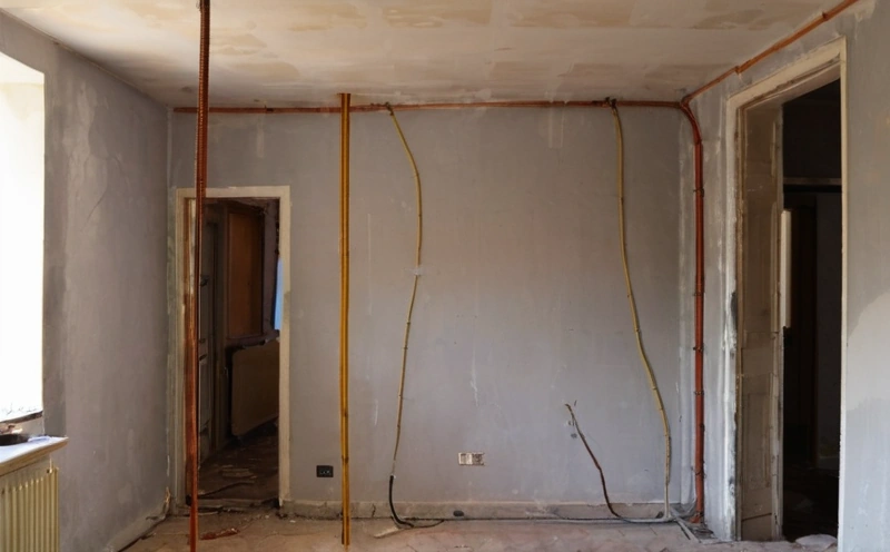 Electrical conduits in a plastered wall during renovation