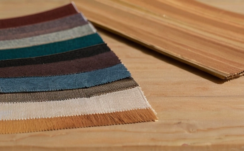 Fabric swatches and wood samples photographed under warm light