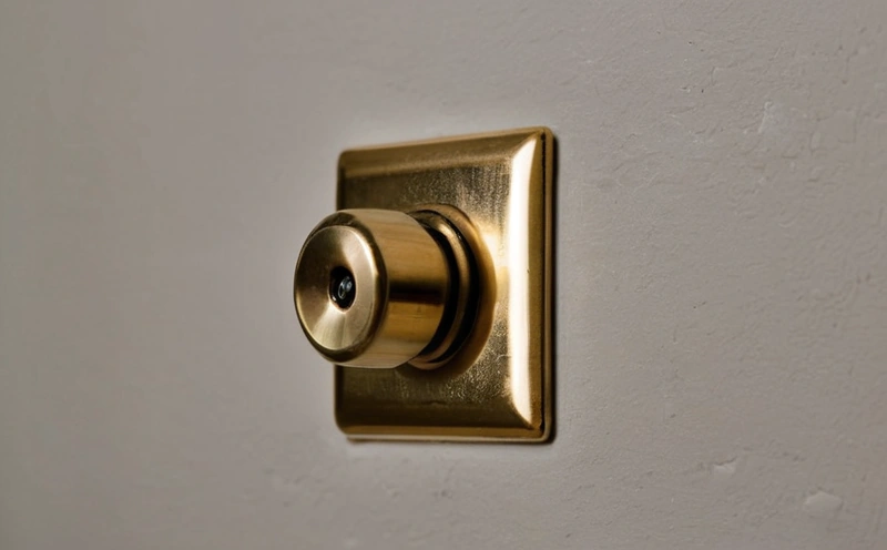 A brass rotary dimmer on a plaster wall