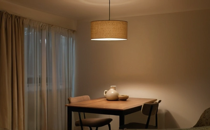 A living room at night with a table lamp and a cove light switched on